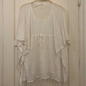 Club Monaco S white linen beach coverup